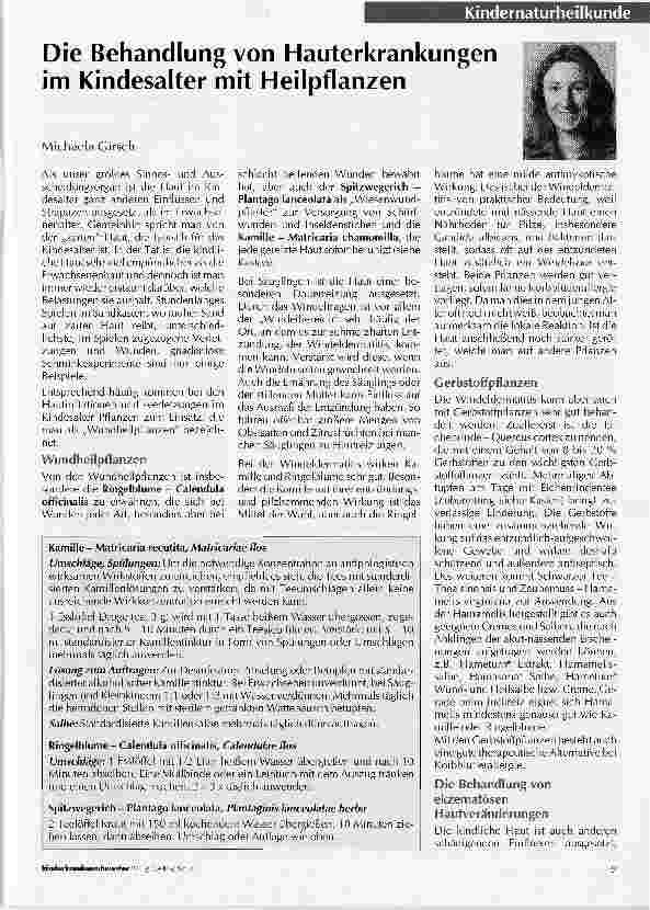 Vorschauseite 1: Die Behandlung von Hauterkrankungen im Kindesalter mit Heilpflanzen