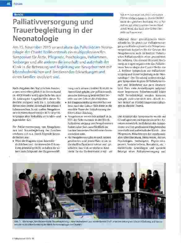 Vorschauseite 1: Palliativversorgung und Trauerbegleitung in der Neonatologie