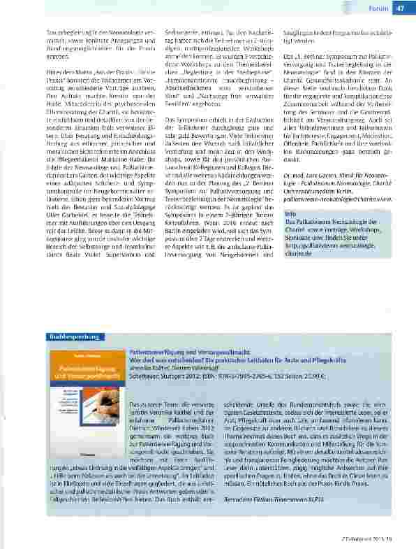 Vorschauseite 2: Palliativversorgung und Trauerbegleitung in der Neonatologie