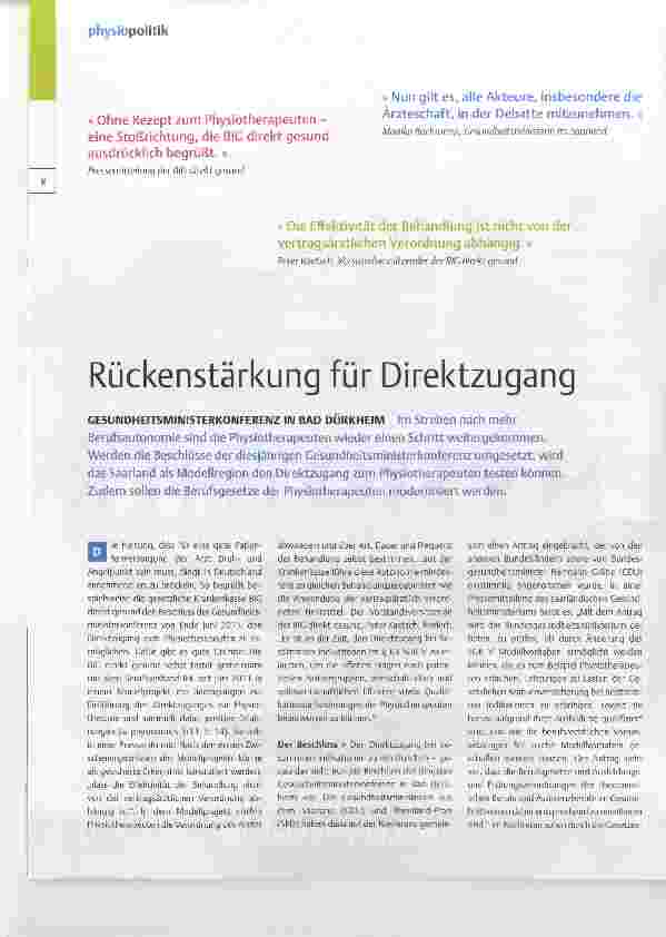 Vorschauseite 1: Rückenstärkung für Direktzugang