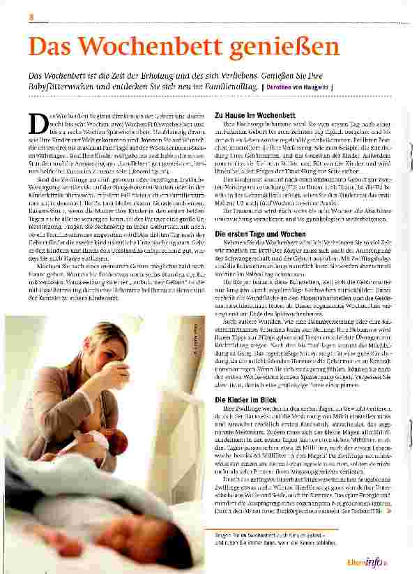 Vorschauseite 1: Das Wochenbett genießen