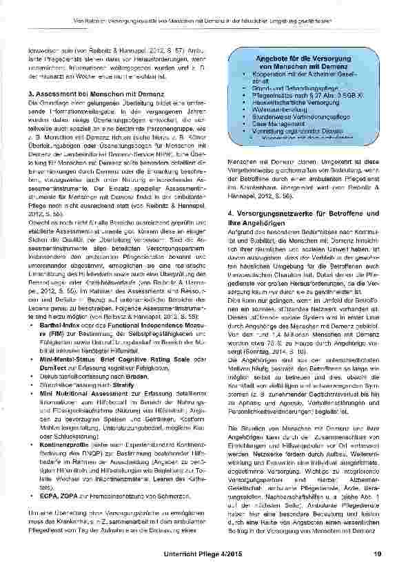 Vorschauseite 2: Versorgungsqualität von Menschen mit Demenz in der häuslichen Umgebung gewährleisten