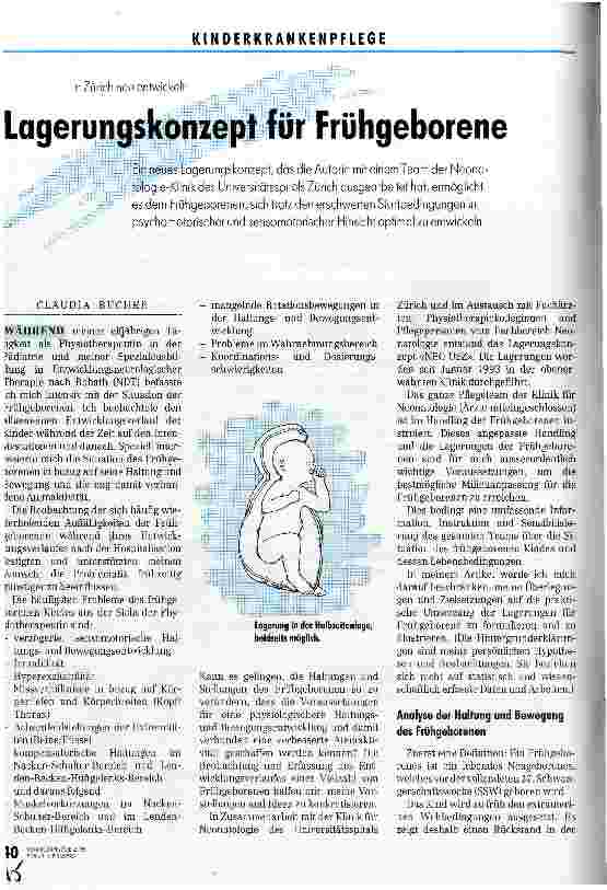 Vorschauseite 1: Lagerungskonzept für Frühgeborene