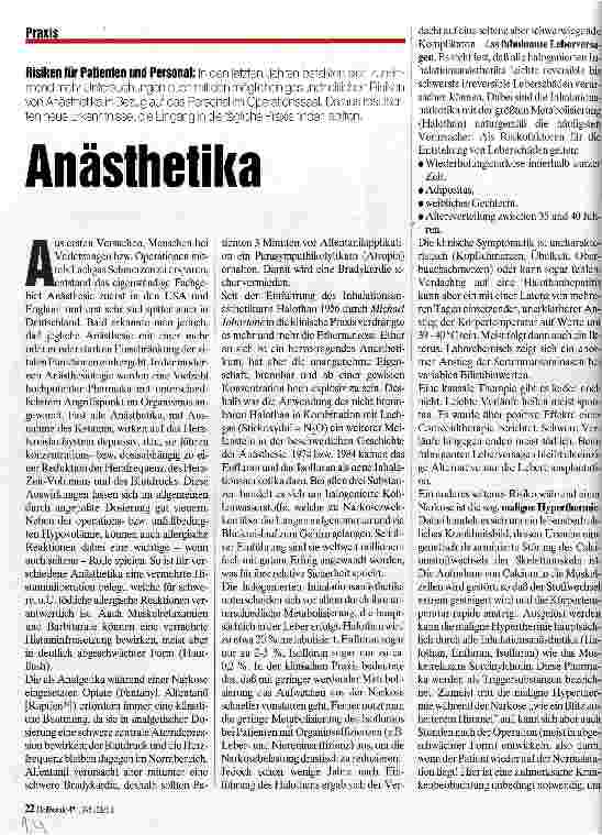 Vorschauseite 1: Anästhetika