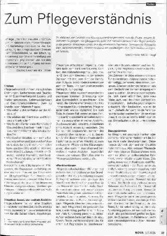 Vorschauseite 1: Zum Pflegeverständnis