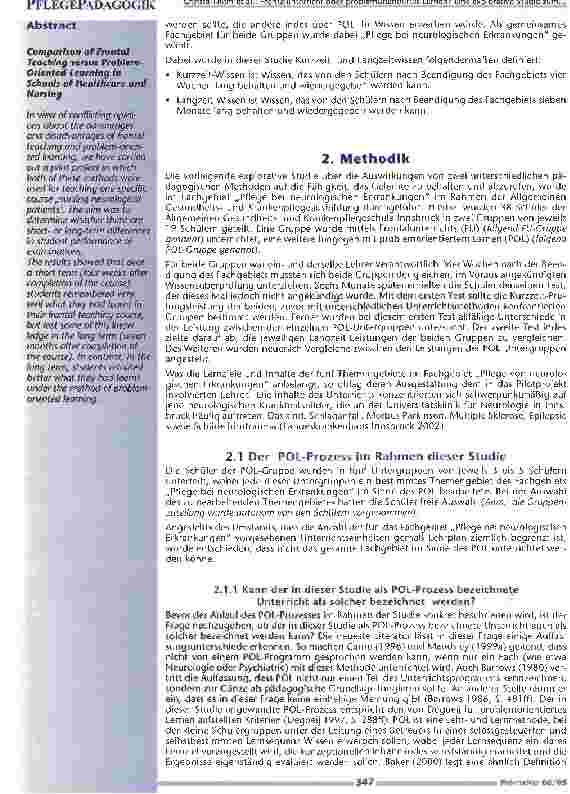 Vorschauseite 2: Frontalunterricht oder problemorientiertes Lernen?