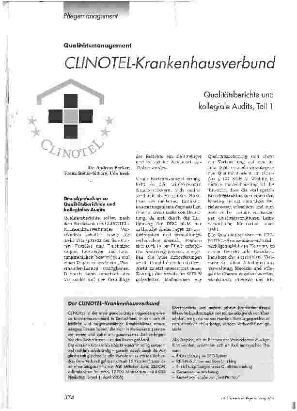 Vorschauseite 1: CUNOTEL-Kronkenhausverbund