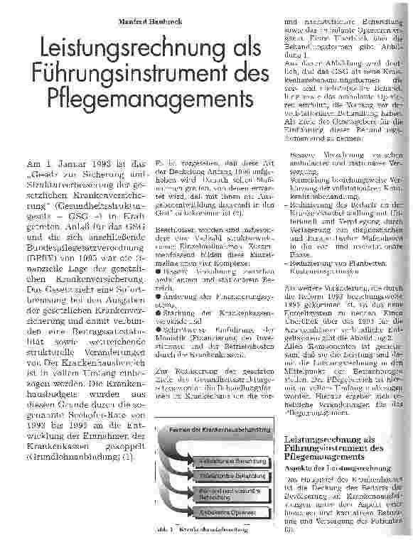 Vorschauseite 1: Leistungsrechnung als Führungsinstrument des Pflegemanagements