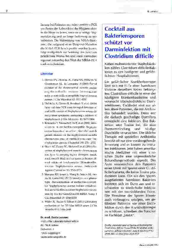 Vorschauseite 2: PCR zum Screening auf MRSA