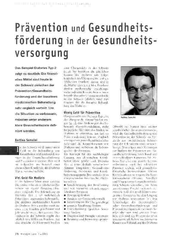 Vorschauseite 1: Prävention und Gesundheitsförderung in der Gesundheitsversorgung