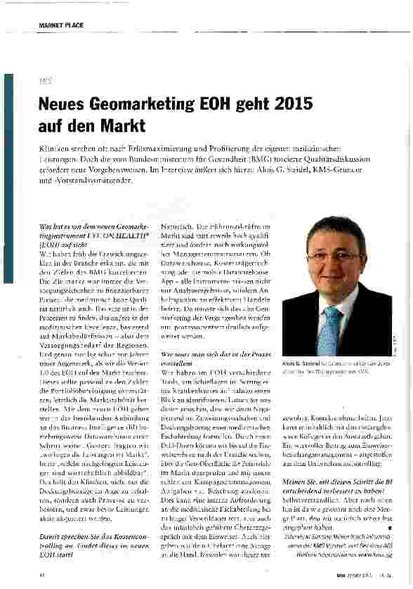 Vorschauseite 1: Neues Geomarketing EOH geht 2015 auf den Markt