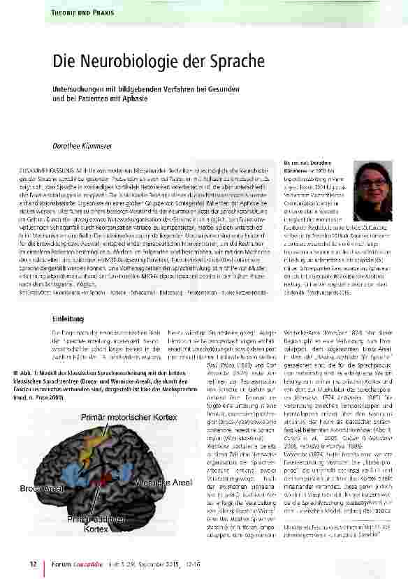 Vorschauseite 1: Die Neurobiologie der Sprache