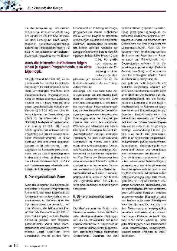 Vorschauseite 3: Zur Zukunft der Sorge