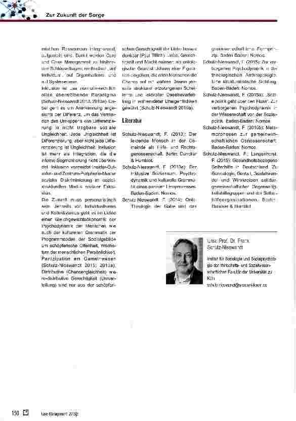 Vorschauseite 5: Zur Zukunft der Sorge