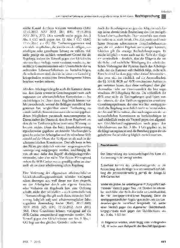 Vorschauseite 4: Zum Anspruch auf Zahlung der Jahressonderzahlung gemäß der Anlage 32 AVR-CaritasBGB§§ 305 ff.