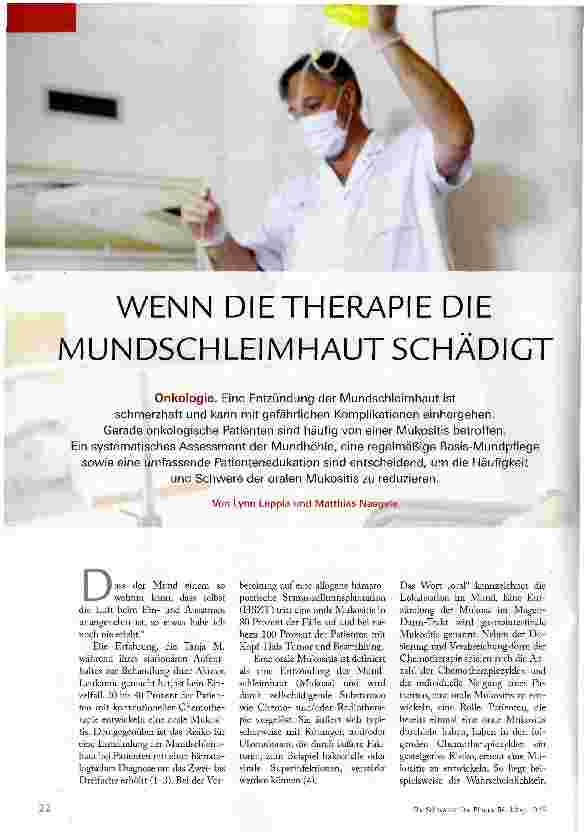 Vorschauseite 1: WENN DIE THERAPIE DIE MUNDSCHLEIMHAUT SCHÄDIGT