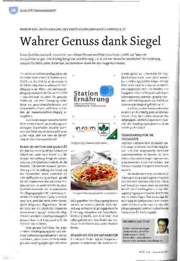 Vorschauseite 1: Wahrer Genuss dank Siegel