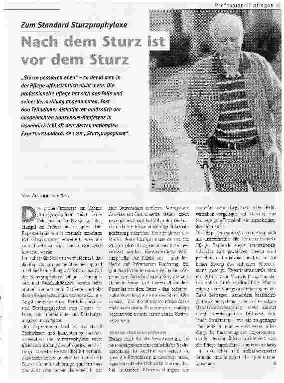Vorschauseite 1: Nach dem Sturz ist vor dem SturzZum Standard Sturzprophylaxe