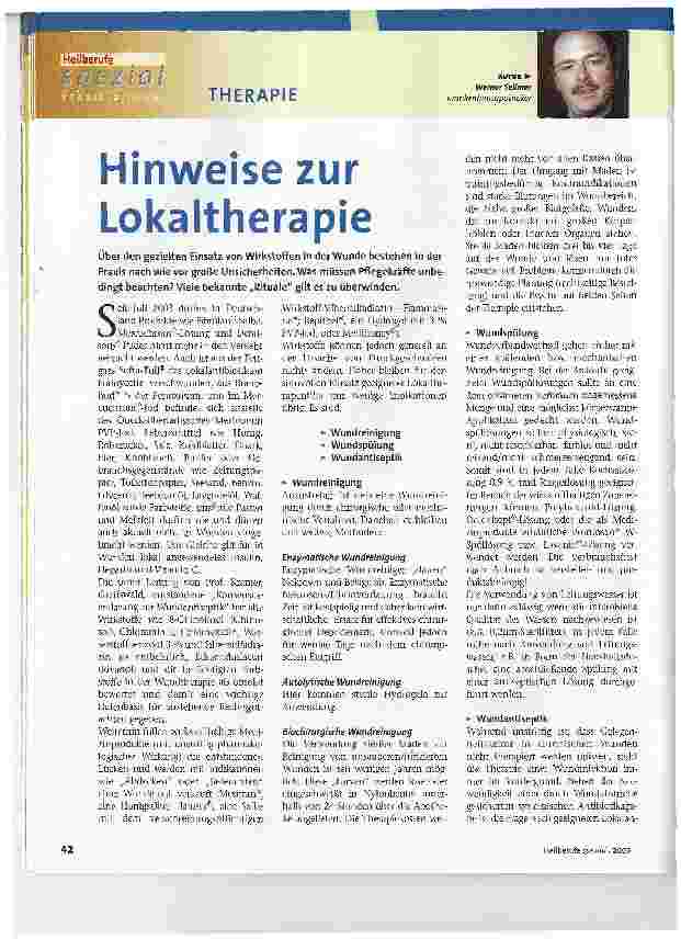 Vorschauseite 1: Hinweise zur Lokaltherapie
