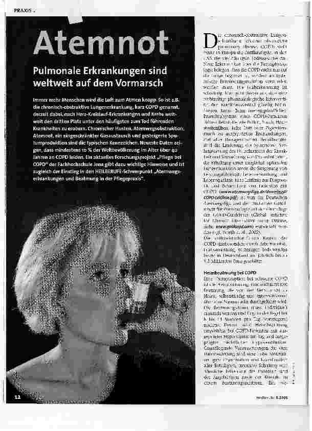 Vorschauseite 1: Atemnot- Pulmonale Erkrankungen sind weltweit auf dem Vormarsch