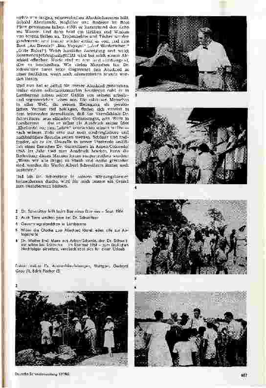 Vorschauseite 2: Dank an Dr. Albert Schweitzer
