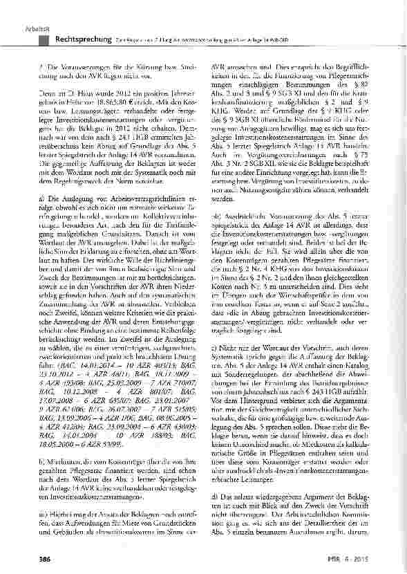 Vorschauseite 5: Zum Anspruch auf Zahlung der Jahressonderzahlung gemäß der Anlage 14 AVR-EKDAVR-EKD Abs. 4 und 5 der Anlage 14; AVR-EKD § 45 Abs. 2; HGB § 243