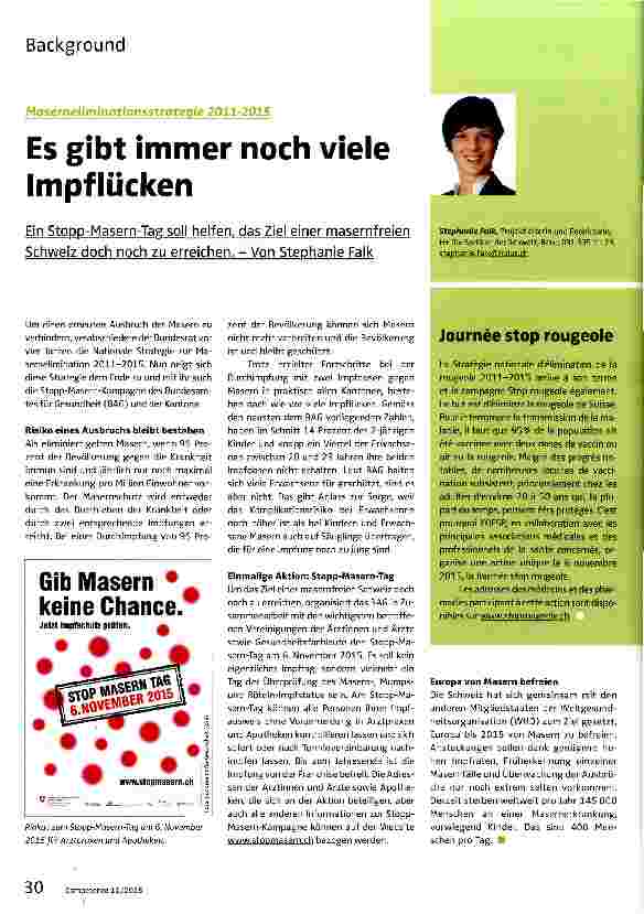 Vorschauseite 1: Es gibt immer noch viele Impflücken