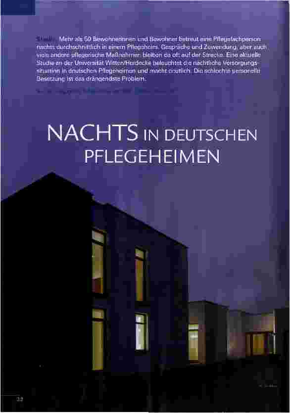Vorschauseite 1: Nachts in deutschen Pflegeheimen