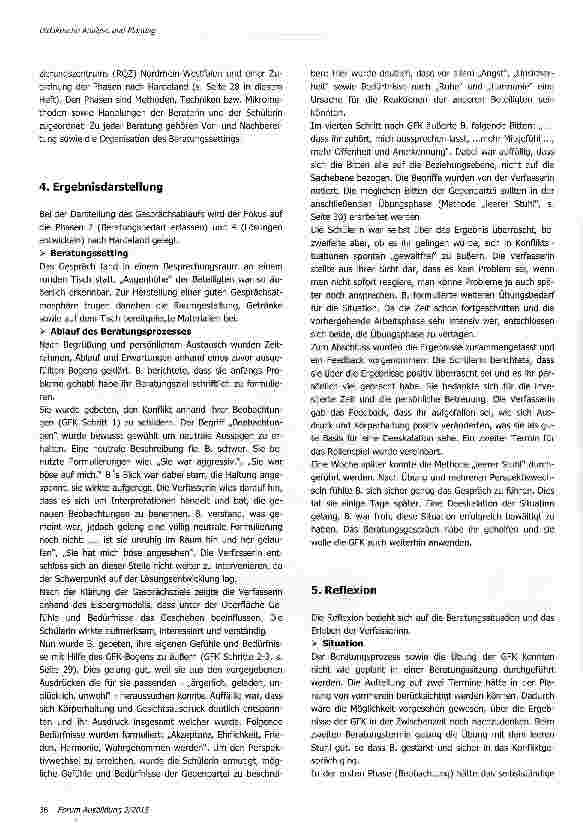 Vorschauseite 5: Analyse, Planung und Reflexion im Rahmen der Beratung einer Schülerin
