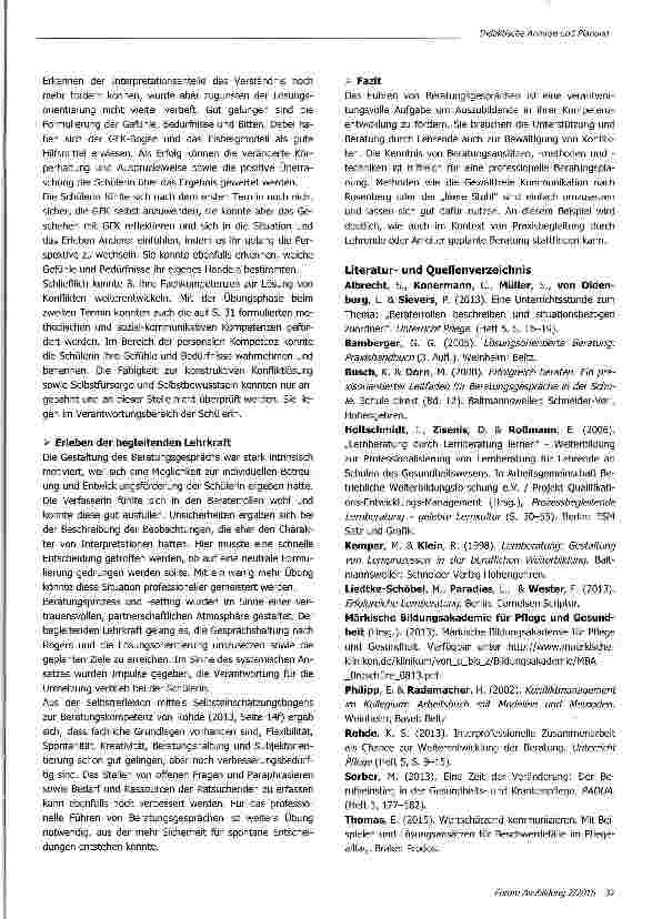 Vorschauseite 6: Analyse, Planung und Reflexion im Rahmen der Beratung einer Schülerin
