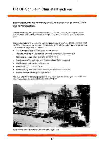 Vorschauseite 1: Die OP Schule in Chur stellt sich vor.