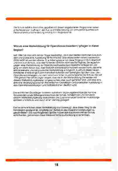 Vorschauseite 2: Die OP Schule in Chur stellt sich vor.