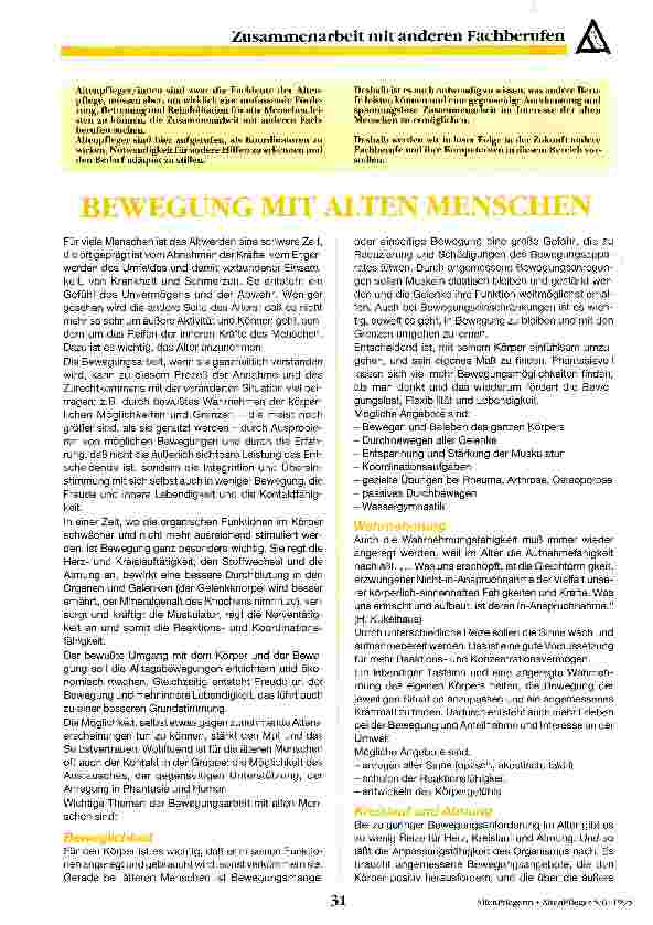 Vorschauseite 1: Bewegung mit alten Menschen