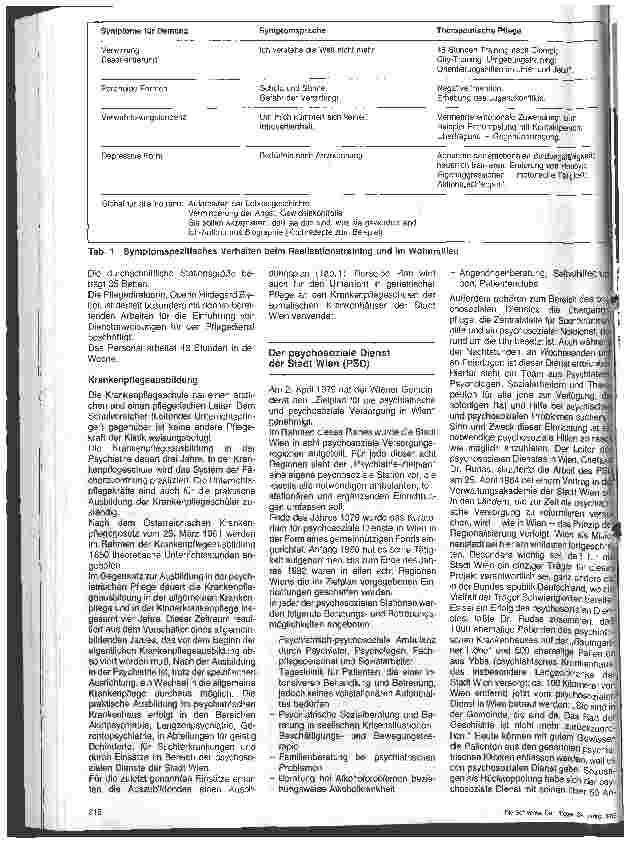 Vorschauseite 2: -Übergangspflege- Die psychiatrische Versorgung in der Gemeinde Wien aus krankenpflegerischer Sicht