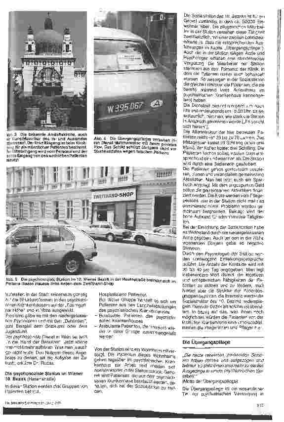 Vorschauseite 3: -Übergangspflege- Die psychiatrische Versorgung in der Gemeinde Wien aus krankenpflegerischer Sicht