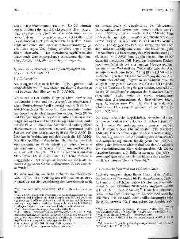 Vorschauseite 4: Die 14. AMG-Novelle - ein kritischer Überblick über die geplanten Änderungen durch den Regierungsentwurf vom 13. April 2005