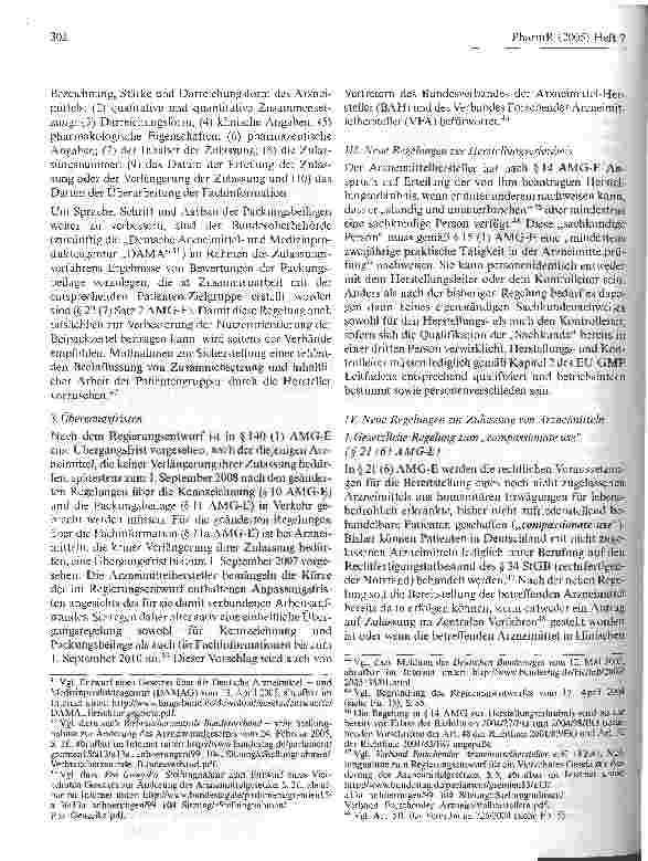 Vorschauseite 6: Die 14. AMG-Novelle - ein kritischer Überblick über die geplanten Änderungen durch den Regierungsentwurf vom 13. April 2005