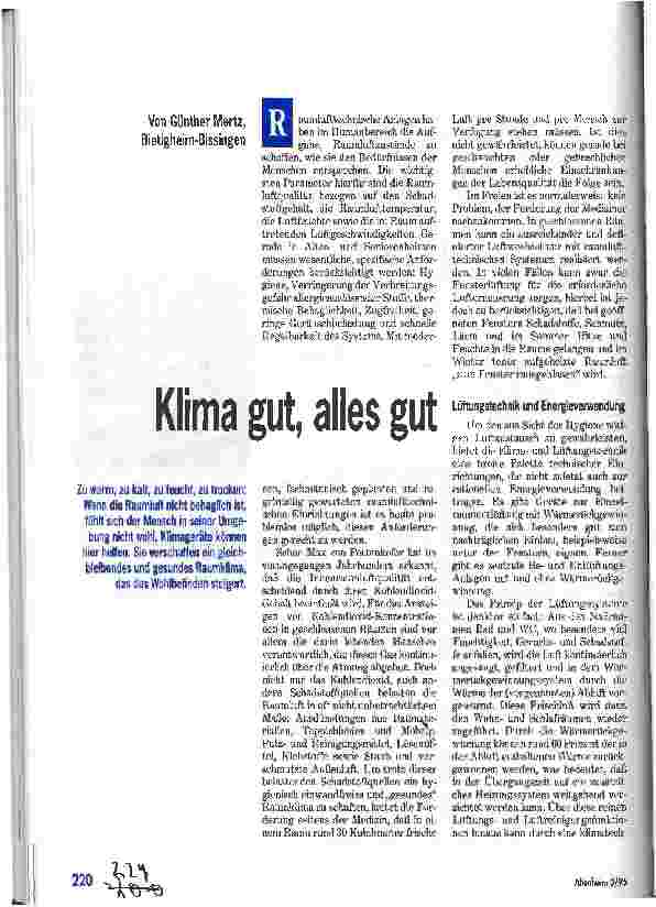 Vorschauseite 1: Klima gut, alles gut
