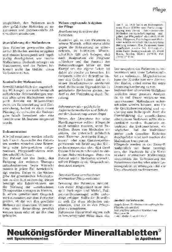 Vorschauseite 4: Unkonventionelle Methoden zur Krebsbekämpfung Aufgaben der Pflegenden
