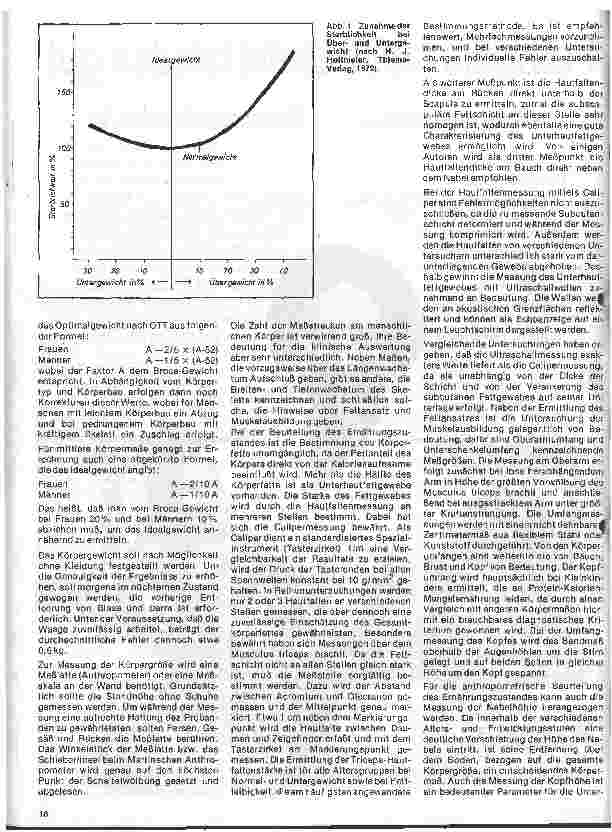 Vorschauseite 2: Einfluß der Ernährung auf Gesundheit und Leistungsfähigkeit 14. Folge: Ermittlung des Ernährungszustandes (Methodenübersicht)