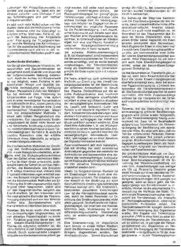 Vorschauseite 3: Einfluß der Ernährung auf Gesundheit und Leistungsfähigkeit 14. Folge: Ermittlung des Ernährungszustandes (Methodenübersicht)
