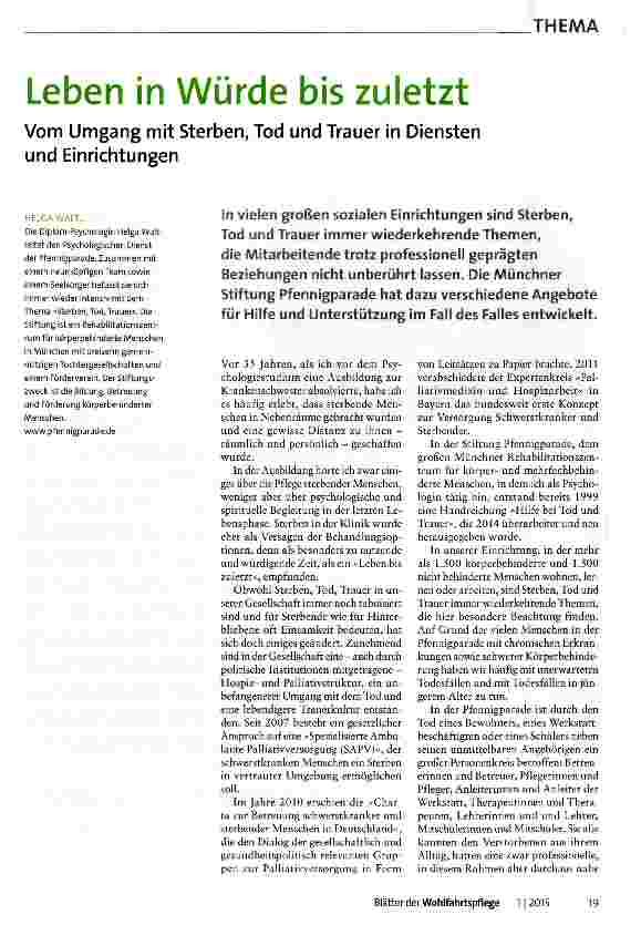 Vorschauseite 1: Leben in Würde bis zuletzt