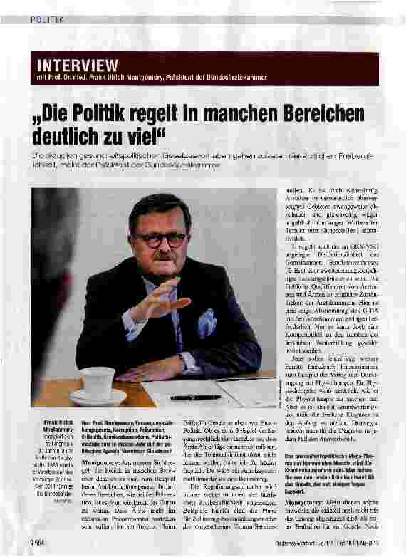 Vorschauseite 1: „Die Politik regelt in manchen Bereichen deutlich zu viel