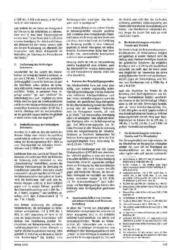 Vorschauseite 2: Beschäftigungsende beim Vereinsund Behördenbetreuer - Betreuungsund dienstrechtliche Konsequenzen einer seltsamen Gesetzeskonstruktion
