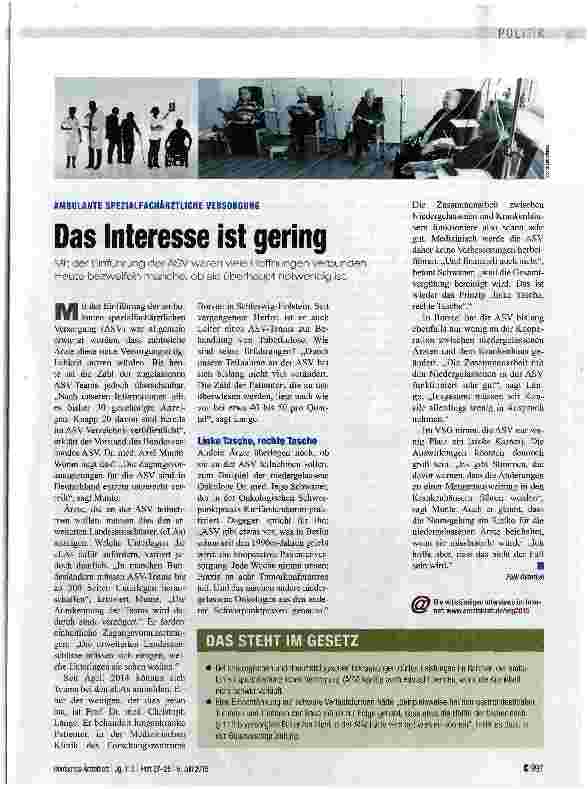 Vorschauseite 1: Das Interesse ist gering