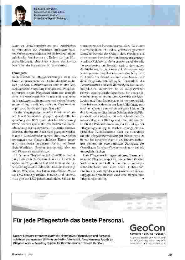 Vorschauseite 2: Pflegesätze mit Gewinnzuschlag
