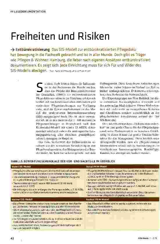 Vorschauseite 1: Freiheiten und Risiken