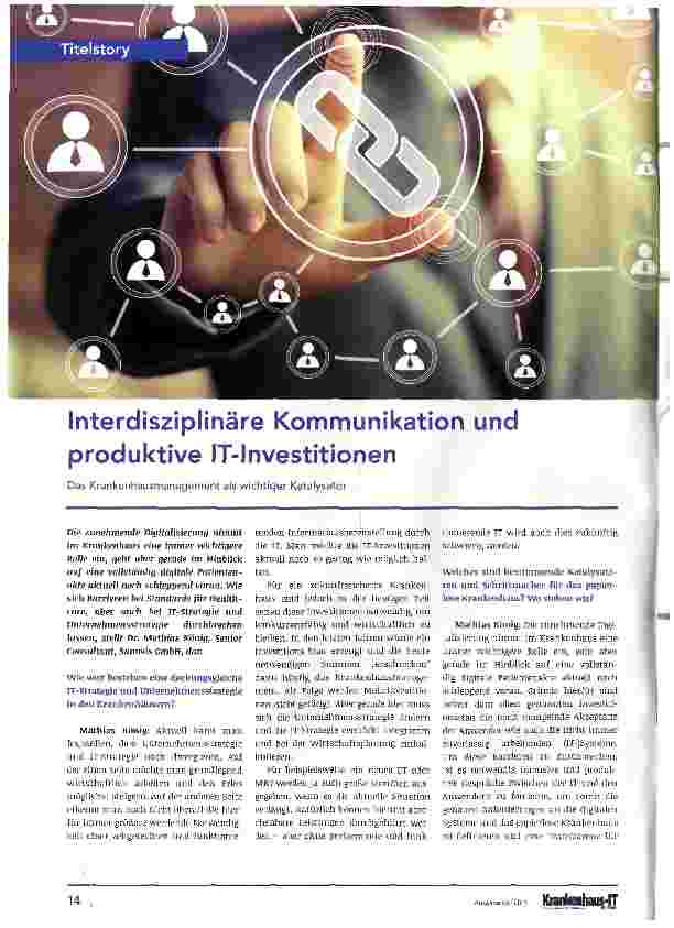 Vorschauseite 1: Interdisziplinäre Kommunikation und produktive IT-Investitionen