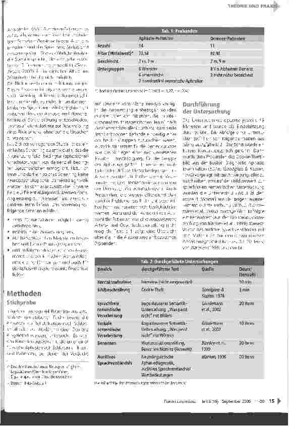 Vorschauseite 2: Anhaltspunkte für eine Demenz in der Aphasiediagnostik -Ergebnisse einer Pilotstudie