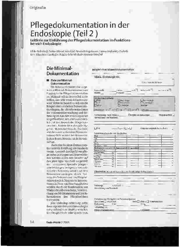 Vorschauseite 1: Pflegedokumentation in der Endoskopie (Teil 2)